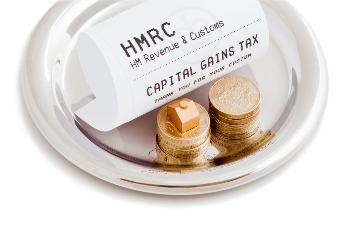 Graphic of receipt from HMRC reading Capital Gains Tax